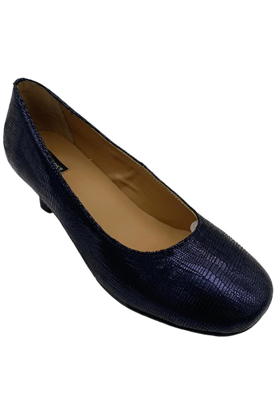 ARRAY Women's Flatter Heel Midnight Blue Patent - Narrow